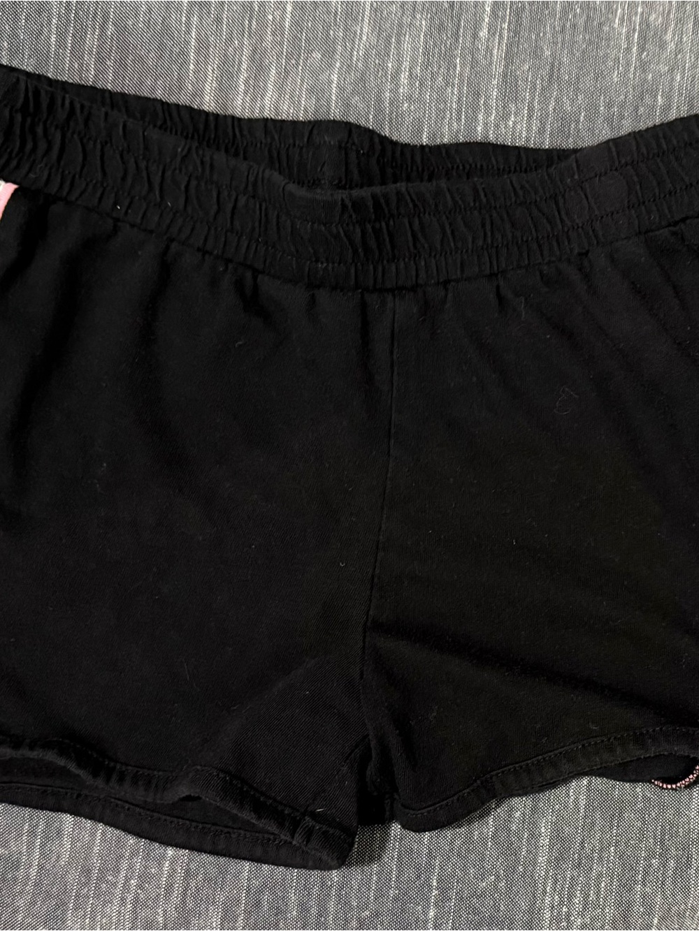 Xersion Black Girls' Elastic Waist Cotton Shorts with Pink Trim